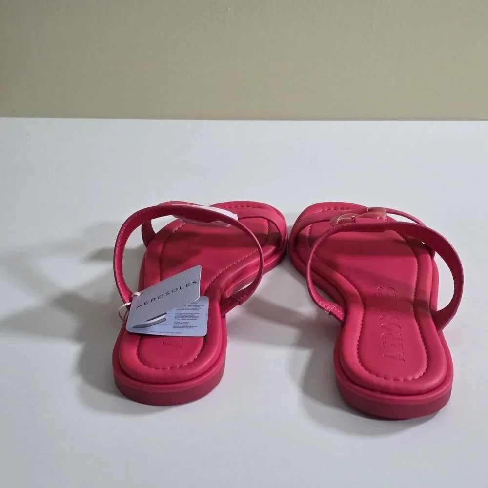 Aerosoles Geraldine Sandals Women US 10M Hot Pink Faux Leather Boho Beach Resort - Picture 9 of 16